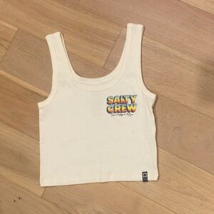 Salty Crew Off-White Crop Tank Top (Brand New) S